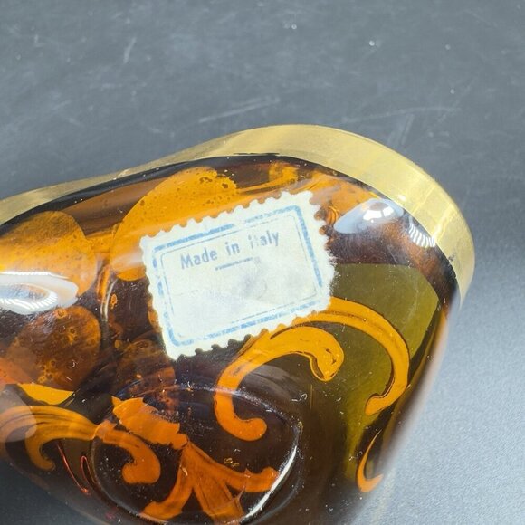 Venetian Art Glass Folded Dish Small Trinket Holder Ashtray Made In Italy Glass - Picture 5 of 11